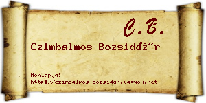 Czimbalmos Bozsidár névjegykártya